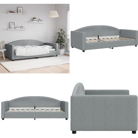 vidaXL Lit de repos sans matelas gris clair 90x190 cm tissu (1/5)