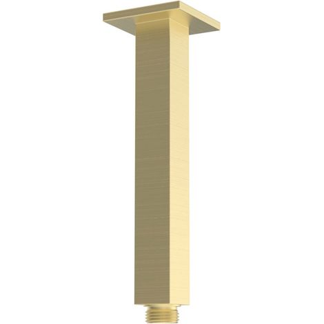 Signature React Square Ceiling Mounted Shower Arm 180mm Length - Brushed Brass (1/2)