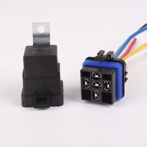 Relais étanche intégré 12V à quatre broches pour climatisation et phares de voiture relais simple 12V à quatre broches, 40A - relais étanche 12V 40A à quatre broches pour phares de voiture simples. (1/4)
