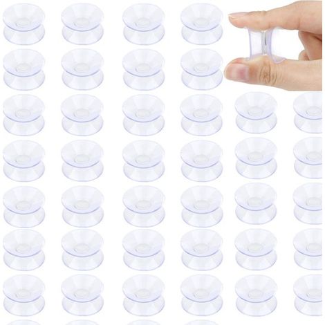 50 unidades - Ventosas de doble cara de 3 cm - Ventosas de plástico PVC transparente - Ventosas pequeñas - Para mesa de lectura, espejo, acuario (1/5)