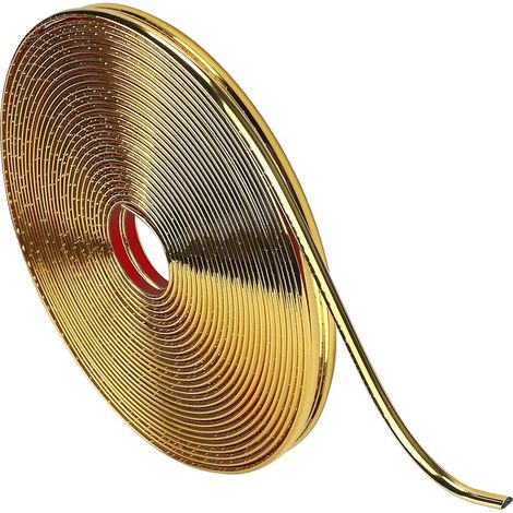 mm x 20 m selbstklebende, flexible Zierleiste Gold, schmale, glänzende, selbstklebende Wandleiste zur Dekoration, Spiegelbordüre für Wände, Türen, Decken und Fliesen (1/5)