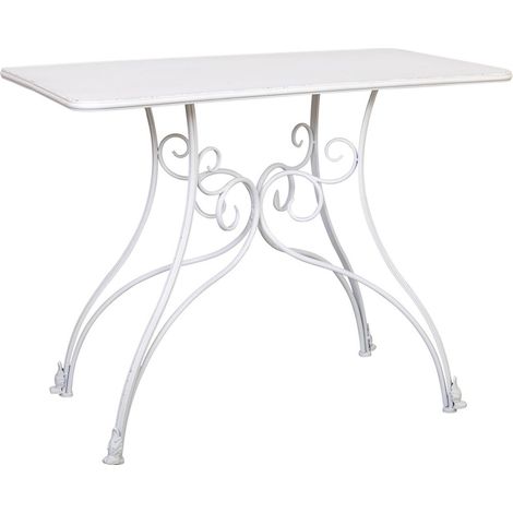 Console d'entrée métal blanc vieilli style contemporain - blanc vieilli antique (1/5)