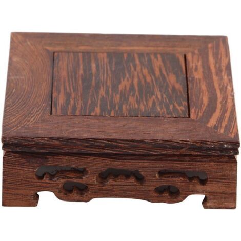 Pair Socle en Bois Massif pour Bonsaï - Pot de Fleurs Carré Décoratif Petit et Élégant (1/5)