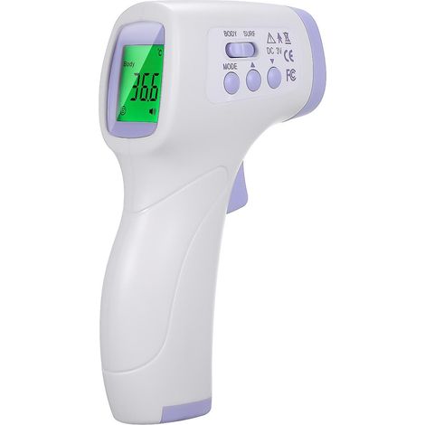 Berührungsloses Infrarot-Thermometer für Stirn und Ohr, schnelle Messung (0,5 Sekunden), akustischer Alarm, LCD-Bildschirm