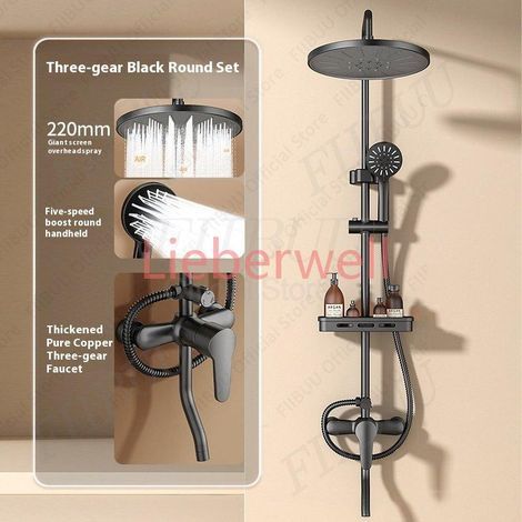 LIEBERWELL High Pressure Shower Set for Bathroom, Modern Water-Saving Shower System with Handheld Shower Head (1/5)