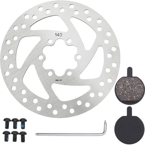 Rotor de Disque de Frein de Vélo 140mm, Disque de Frein de Vélo avec Plaquettesfrein, pour Scooter Électrique Compatible F20 F25 F30 F40 M4 / M4 Pro Scooter Electrique (1/5)