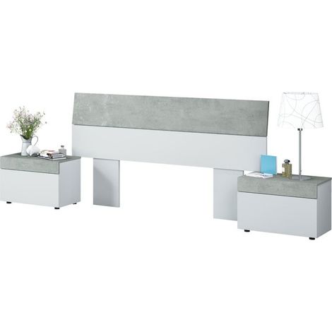 Tête de lit moderne avec 2 tables de chevet – Largeur 176 cm – Hauteur 97 cm – Panneau mélamine 15/19 mm – Pieds ABS – Venditadimobilionline (1/5)