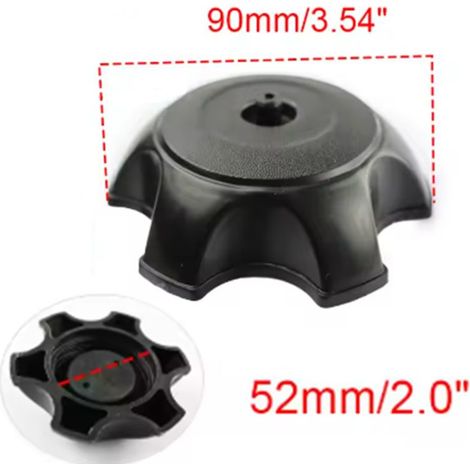 Accessoires pour motos tout-terrain : bouchon de réservoir de carburant en plastique noir avec évent pour quads 150-250 cm³ (1/4)