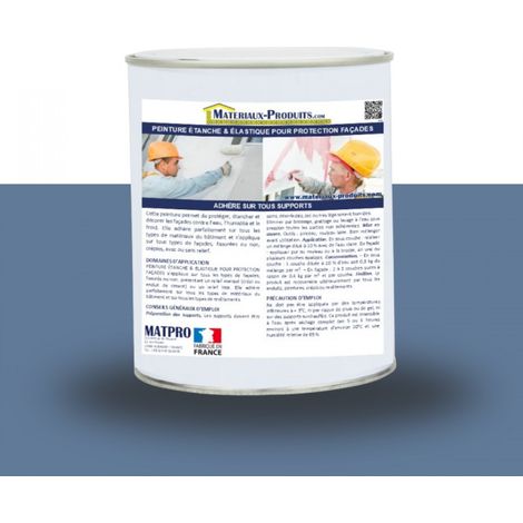 Peinture étanche & élastique pour protection façade - 2.5 Kg Bleu pigeon - MATPRO