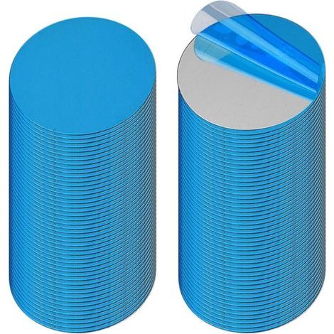 Confezione da 100 placchette metalliche autoadesive color argento - 30 mm - Rotonde - Magneti da scaffale Tonie - Punti magnetici Tonie - Placchette metalliche autoadesive per cellulari (1/5)