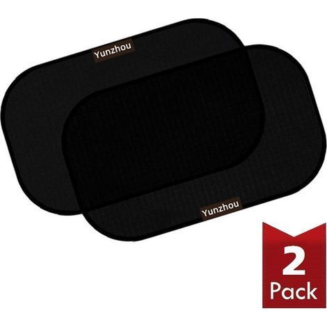 Sonnenschutz fürs Auto mit Babyschale, zertifiziertem UV-Schutz (2er-Pack). Selbstklebendes Sonnenschutznetz mit Schrauben. 54 cm x 36 cm (Schwarz). (1/5)