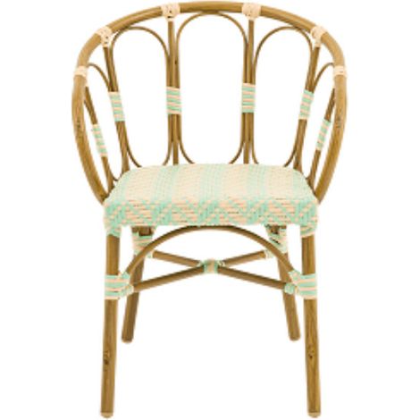 Fauteuil Mary en rotin - lot de 4 - Prodirest (1/4)