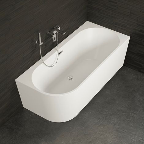 Freistehende Badewanne Capri 160 rechts weiß 160 x76 x58 cm, by SPALINA