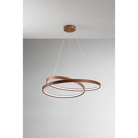 Suspension Led 55W Circulaire Dimmable Cct, Structure En Métal Couleur Cannelle Mat, Hauteur Réglable, Design Moderne - Marque Perenz Lampe Chic (1/2)