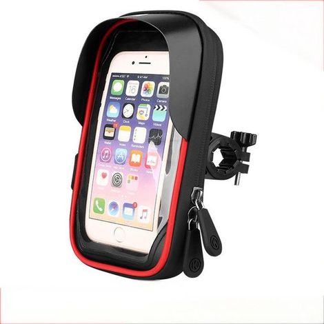 Borsa da bicicletta impermeabile con supporto integrato per telefono e touchscreen, per smartphone fino a 6,4 pollici. Adatta per bici da strada, ecc. (1/5)