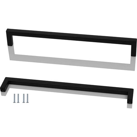 2 Pièces Acier Inoxydable Cuisine Armoire Porte Poignées Placard Tiroir Chambre Meubles Poignee Tirer Entraxe 320MM, Noir, avec des vis (1/5)