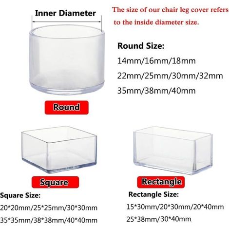 Lot de 16 protections rectangulaires en silicone pour pieds de chaise, pieds de meubles, tables mobiles, capuchons de pieds de tabouret pour éviter les rayures sur le plancher en bois dur et réduire