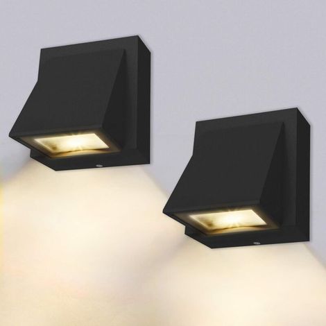 Applique 2 PCS, applique murale LED 5W, applique murale intérieure/extérieure, blanc chaud 3000K, étanche IP65, convient pour chambre à coucher, salon, salle de bain, etc-Fei Yu (1/5)