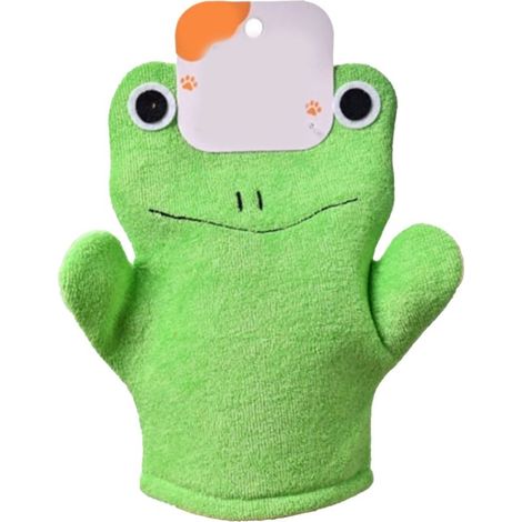 Gant Exfoliant Corps Gant de Douche Vert Grenouille Design Adulte Enfant Fibre Artificielle Soins Massage [Gant Exfoliant Corps] (1/5)