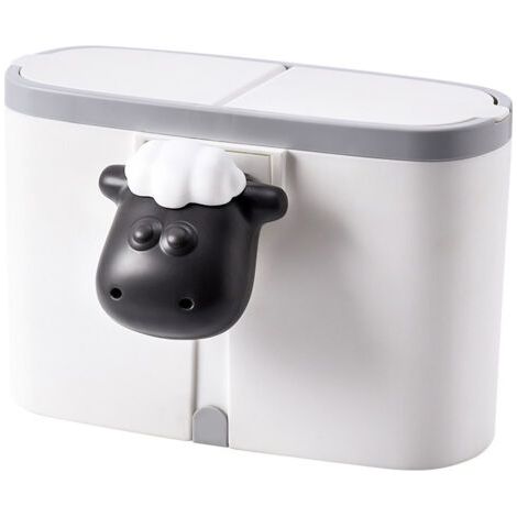 BUNTHAUS Poubelle pour Bureau Table Basse de Bureau Cuisine Petite Poubelle en Plastique Coloré Poubelle en Plastique Spin Cover Bucket(Blanc) (1/5)