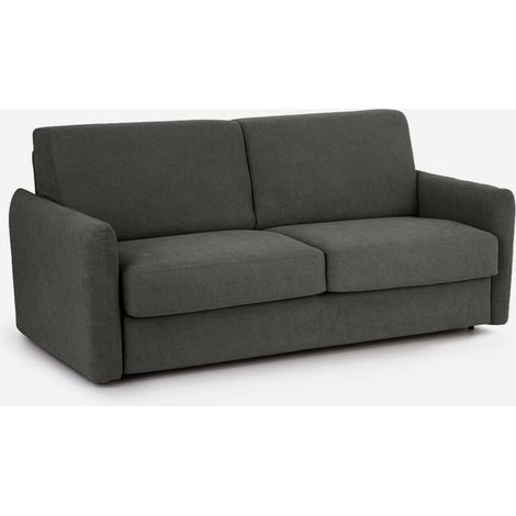 Divano letto matrimoniale salvaspazio sfoderabile Livigno 180 - Grigio Scuro