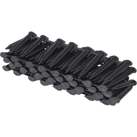 Lot de 100 Piquets de Fixation pour Câble Périmétrique – Compatible avec Tondeuses Robots – Acier Galvanisé, Hauteur 15 cm (1/3)