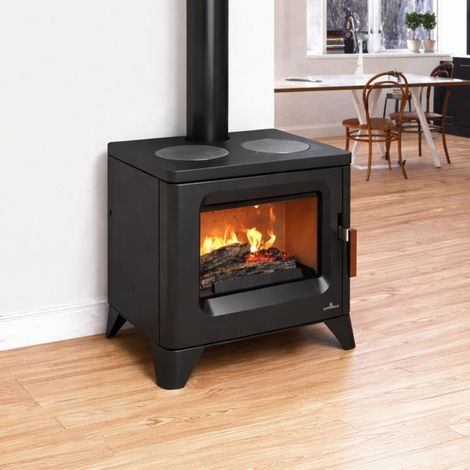 Poêle à bois raccordable avec plaques de cuisson - BRONPI Orly-C 6 kW Avec kit air