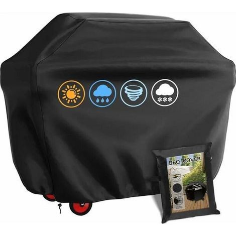 Housse pour BBQ à gaz, bâche extérieure rectangulaire 145 x 61 x 117 cm, housse de gril étanche 210D, UV et imperméable (1/5)