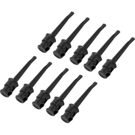 Lot de 10 pinces de test pour multimètre J.30007, crochets de test électroniques soudés pour les tests de tension et les tests de circuits généraux, noirs. (1/5)