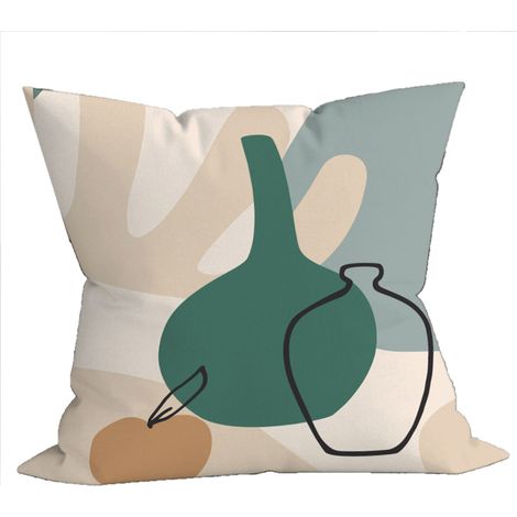 Housse de coussin carré 45x45 cm avec motif artistique, décoration moderne pour canapé, lit ou fauteuil. (1/5)