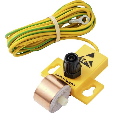 TRU COMPONENTS Ringkabelschuh ESD-Erdungsstecker Durchgangswiderstand inkl. Kupferband Bag (1/4)