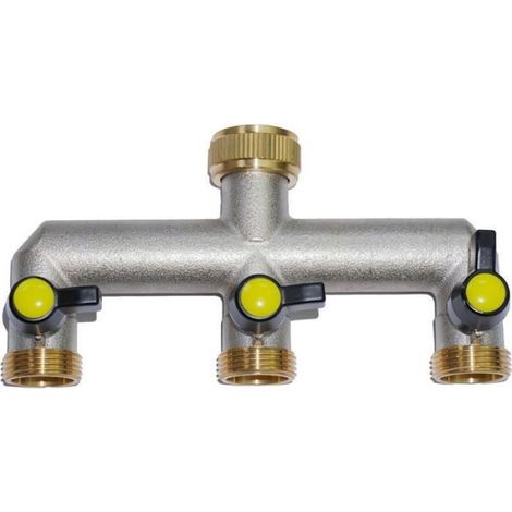 Raccord Y 3 Voies - Distributeur Tuyau Arrosage 3/4 Pouces - Adaptateur Robinet Laiton - Pour Jardin Pelouse Serre - 1 Pièce (1/3)