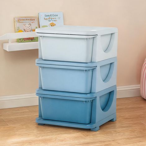 Meuble de rangement pour enfants avec 3 tiroirs en plastique PP (1/5)