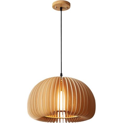 Abat Jour Suspension Luminaire Lustre Industriel Timber D30cm (1/5)