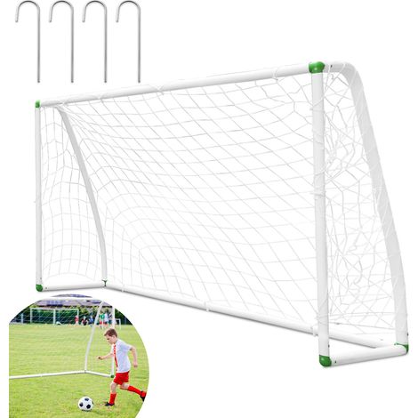 TolleTour Porta da calcio in PVC con rete – Porta da calcio rimbalzante 180 x 120 x 80 cm, per giochi da giardino e all'aperto, bianca