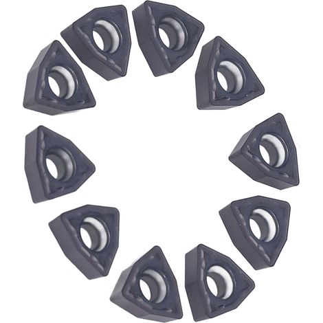 10 plaquettes de tournage, outils de coupe CNC, forets en U, plaquettes CNC en carbure revêtues de noir WCMX050308FX (1/5)