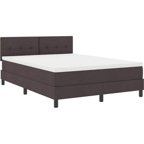 Matelas à ressorts, avec matelas, marron foncé, 160 x 200 cm, revêtement en tissu. (1/5)