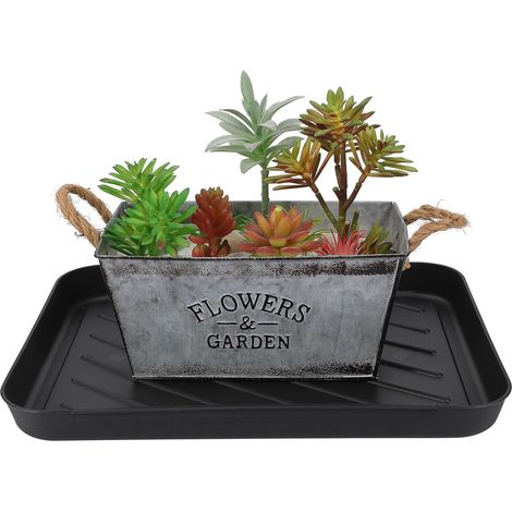 Plateau de rangement pour chaussures en plastique PP noir, durable et pratique garder le sol sec (1/5)