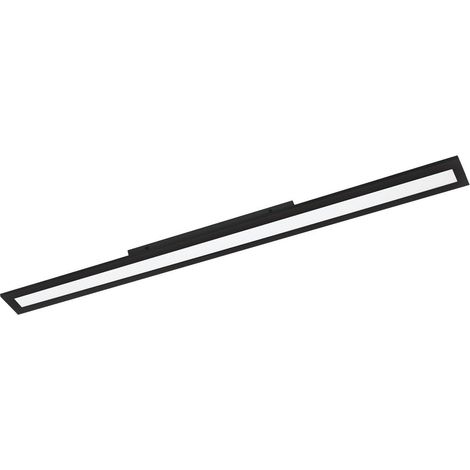 Plafonnier LED EGLO connect Salobrena-C, plafonnier 1 lampe en aluminium et plastique noir, blanc, avec télécommande, changement de température de couleur (chaud - froid), RGB, dimmable, L 119,5 cm