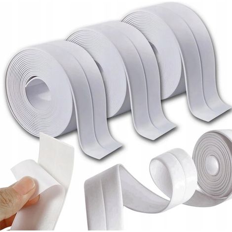 Dichtungsstreifen, 3 Stück, geeignet für Badewannen, Duschwannen und Waschbecken, 38 mm breit, 3,2 m lang.