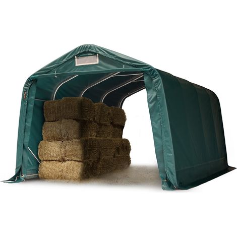 Tenda da pascolo 3,3x4,8 m, Telo Verde in PVC 2300N, per cemento