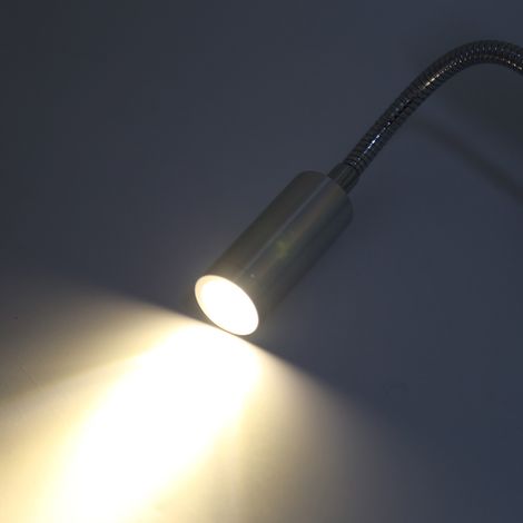 3W warmweiße LED-Leselampe, flexibler Schwanenhals, 85-265V Betrieb, ideal für Bett und Schreibtisch, weiches und einstellbares Licht. (1/3)