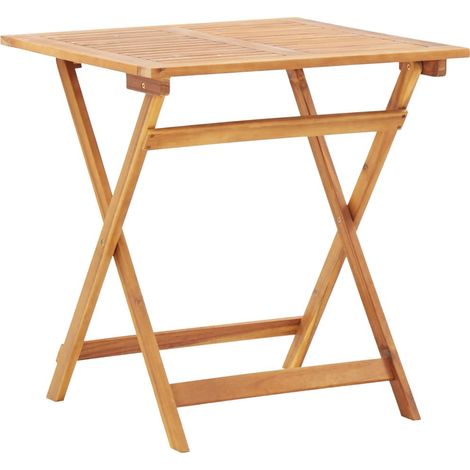 Table pliable de jardin 70x70x75 Bois d'acacia massif (1/5)