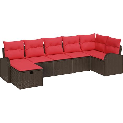 Maison Exclusive - Sofa Set mit Kissen mit Speicher Braun und Rot