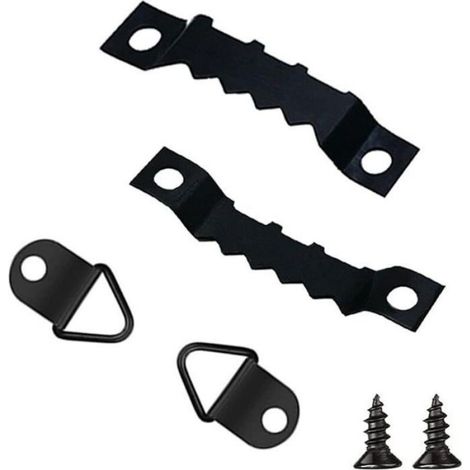 Kit Suspension Cadre Photo - 251 Pièces - Crochets Dentelés Et Anneaux En D - Pour Accrocher Cadres Peintures Outils - 50 + 50 + 150 Pièces (1/4)