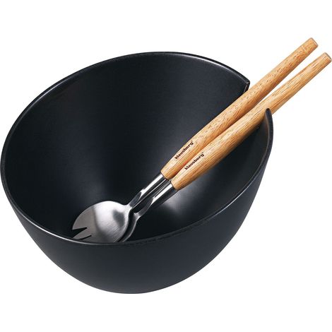 Saladier en porcelaine noire 23 cm avec cuillères KLAUSBERG KB-7786 (1/5)