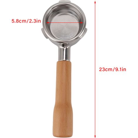 Ortviai Portafiltre café 58 mm sans fond en acier inoxydable pour machine Barsetto C1, design à 3 oreilles (1/4)