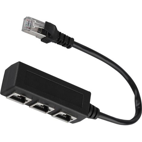 Câble d'extension Ethernet avec répartiteur et connecteur de transfert 1 mâle vers 3 femelles