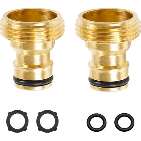 Connecteur rapide en pouce Filetage Melle tuyau d'arrosage robinet pour pièces 3/4 lot de 2 Laiton (1/5)