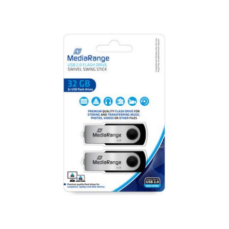 MR911-2 unidad flash USB 32 GB USB tipo A 2.0 Negro, Plata